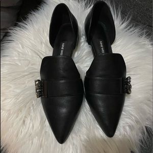 Nine West leather black flats shoes